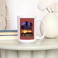 thumbnail image 3 of 15 fl oz Ceramic Mug, Los Angeles, California, Palms and Sunset, Contour, Dishwasher & Microwave Safe, 3 of 5
