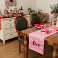 thumbnail image 2 of Valentines Day Table Runner 72x13 Inches Love Heart Pink Table Decor, Burlap Farmhouse Indoor Outdoor Holiday Anniversary Decoration for Home Party AT511-72, 2 of 4