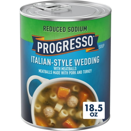 Progresso Reduced Sodium, Italian-Style Wedding With Meatballs Canned Soup, 18.5 oz.