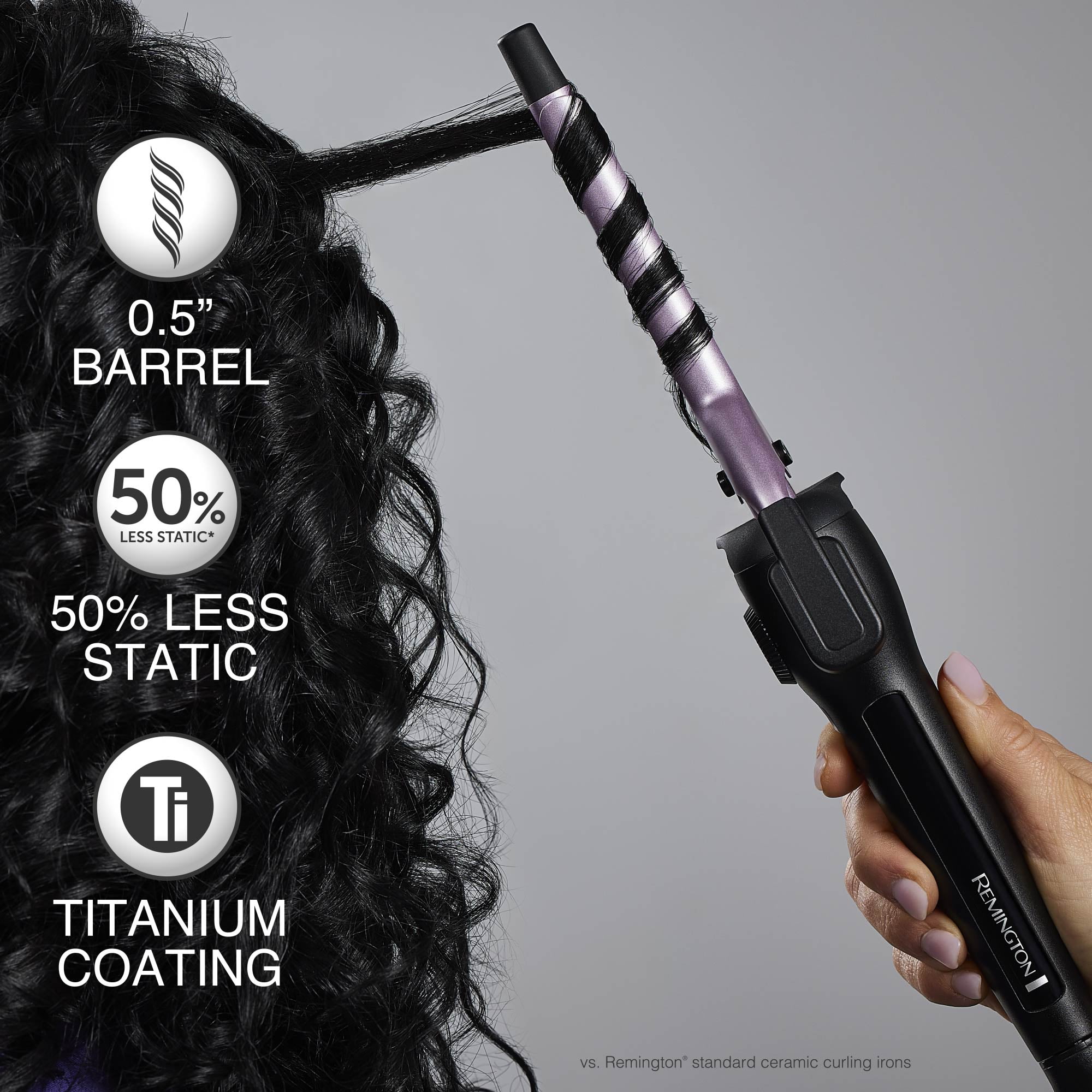 Remington Anti-Static ½-Inch Curling Iron with Titanium Ceramic Barrel, Fast Heat-Up, Auto Shut-Off, CI5413NA
