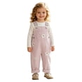 thumbnail image 3 of mgoYE Baby Girl Overalls Romper with White Floral Embroidery, Suspender Jumpsuit Pants Clothing Outfit for Toddlers, 3 of 7