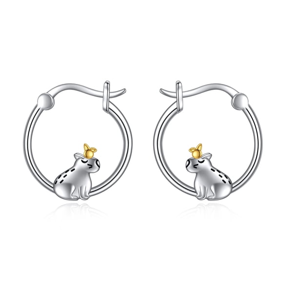 Sterling Silver Capybara Earrings for Women
