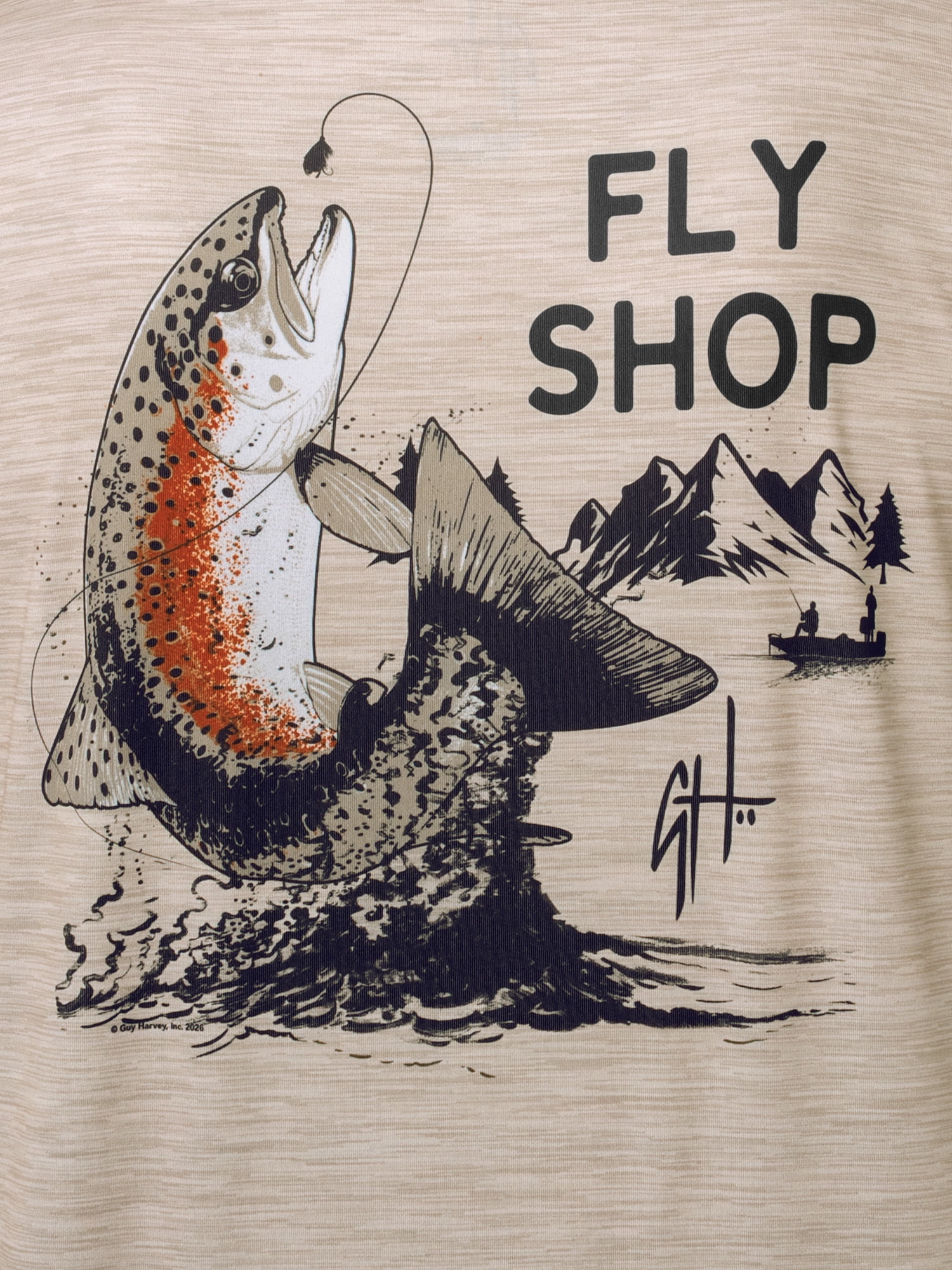 GH BY GUY HARVEY Men's Long Sleeve Sun Protection Cutthoat Trout Hoodie