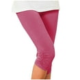 thumbnail image 3 of Capri Leggings for Women Summer Casual Elastic High Waist Ruched Hem Workout Yoga Cropped Capris Pants, 3 of 9