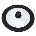 thumbnail image 1 of Tapa de Olla Redonda, Borde de Silicona Fácil de Limpiar la Cubión de la Olla de Vidrio Templado Durante 24 cm 26 cm de 28 cm de diámetro de diámetro, 1 of 7