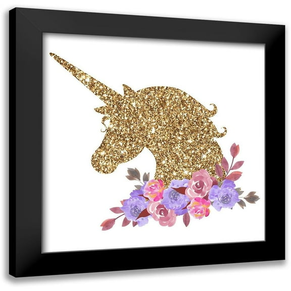 Allen, Kimberly 12x12 Black Modern Framed Museum Art Print Titled - Sparkle Unicorn 2
