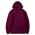 thumbnail image 6 of Qwertyu Men's Oversized Hoodie Soft Long Sleeve Solid Color Hooded Sweatshirts with Kangaroo Pocket Hoodies Pullover Wine 2XL, 6 of 6