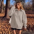 thumbnail image 2 of SUNBS Womens Sweatshirts Polo Collar Half-Button Oversized Long Sleeve Lounge Pullover Tops, 2 of 8
