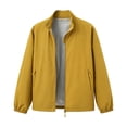 thumbnail image 6 of FRSASU Men's Lightweight Windbreaker Jacket Stand Collar Zip Side Pocket Elastic Cuff Casual office Coat Yellow, 6 of 7