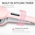 thumbnail image 5 of Curling Iron Hair Crimper Waver - Beach Waves Curling Wand, Ionic Deep Waver Hair Curler Tool with Ceramic 3 Barrel for Women, Dual Voltage, Anti-Scald, Easy to Use(Pink), 5 of 6