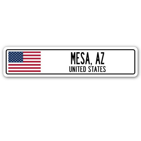 MESA, AZ, UNITED STATES Street Sign American flag city country  