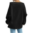 thumbnail image 2 of FAIWAD Women's Oversized Sweatshirt Off Shoulder Long Sleeve Pullover Top Trendy Casual Fall Winter Clothes, 2 of 6