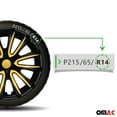thumbnail image 4 of OMAC 14" Wheel Covers Black & Yellow Set of 4 Pcs Hub Caps fits R14 Tire Steel Rim, 4 of 9