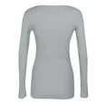 thumbnail image 5 of WULMLEO Womens Trendy Sexy Lace Long Sleeve Slim Fit Tops Casual Scoop Neck Solid Color Holiday Tee Shirts Spring Outfits Light Gray L, 5 of 5