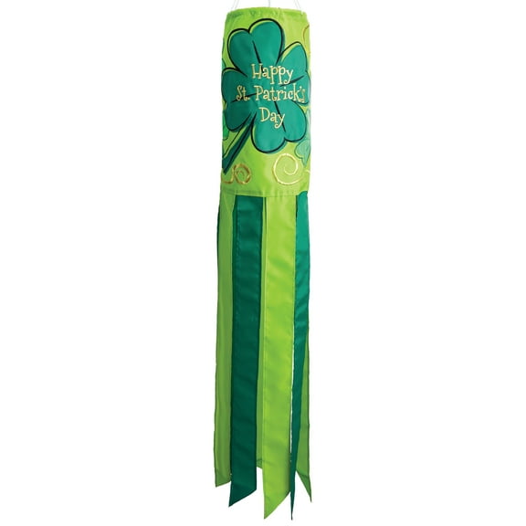 In the Breeze 5057 — Happy St. Patrick's Day 40-Inch Windsock — Outdoor Holiday Windsock