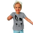 thumbnail image 2 of Zwiiyzr 2024 Toddler T-Shirt Bunny Face Doodle Easter Spring Time Flowers Great Gift Idea Easter Eggs Candy Basket Rabbit Cotton Tail Gray-140, 2 of 6