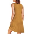 thumbnail image 6 of YAYUBA Women'S Solid Color Backless Cami Dress Ladies Fashion Casual Loose Solid Color With Pocket Floral Travel Summer Dress, 6 of 7