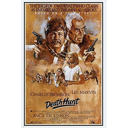 - Vintage Movie Poster Death Hunt Lee Marvin Charles Bronson Guns 24X36 Action