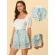thumbnail image 2 of Allegra K Minifalda A Capas De Gasa Con Estampado Floral Para Mujer Azul S, 2 of 4