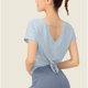 thumbnail image 2 of Camiseta de Manga Corta de Verano para Mujeres Color Sólido Cuello Redondo Camiseta de Manga Corta de Poliéster, Top de Moda Casual para Mujeres Y Niñas, 2 of 5