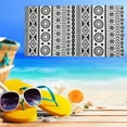 thumbnail image 3 of Unique Bargains 1 Pcs Soft Absorbent Beach Towel Geometry Pattern Classic Design Black White 59'x30' for Beach, 3 of 7