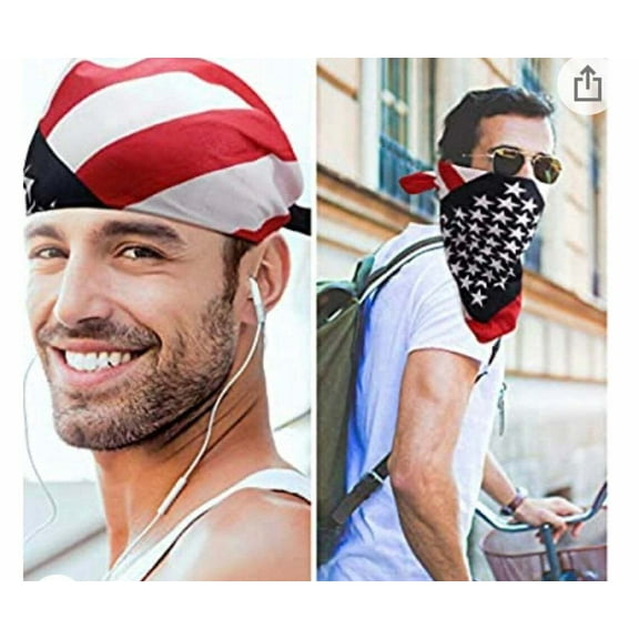 USA American Flag Bandannas 100% Cotton inches Bulk Wholesale Packs US Bandana