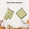 thumbnail image 6 of Xecao White Polka Dot Sunflower A Pattern Oven Mitts and Pot Holders Sets Heat Resistant Silicone Oven Mittens Extra Thicken Long Kitchen Cotton Oven Glove for Cooking, 6 of 7