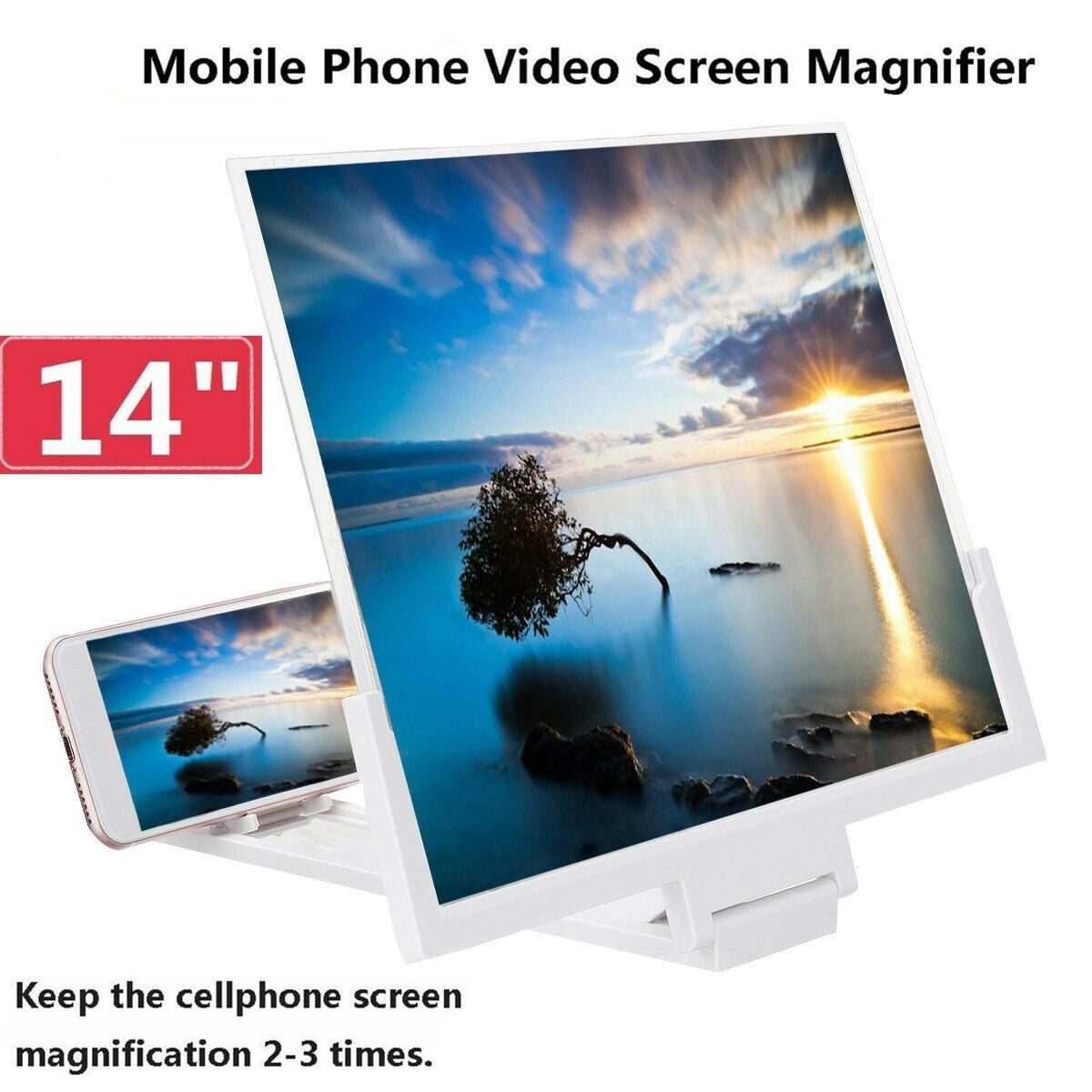 Compatible with Any Smartphones 12 3D Cell Phone Magnifier Projector Screen Enlarger HD for Videos Ohbiger Screen Magnifier for Mobile Phone Movies,Foldable Phone Stand with Screen Amplifier 