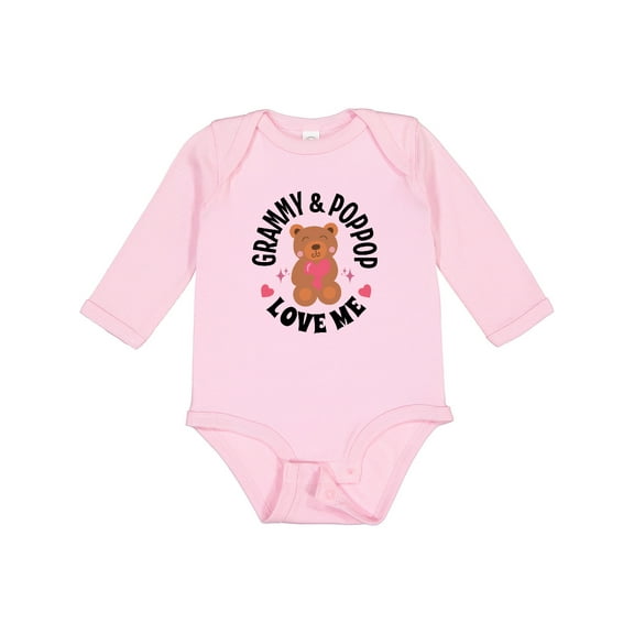 Inktastic Grammy and Poppop Love Me Bear Girls Long Sleeve Baby Bodysuit