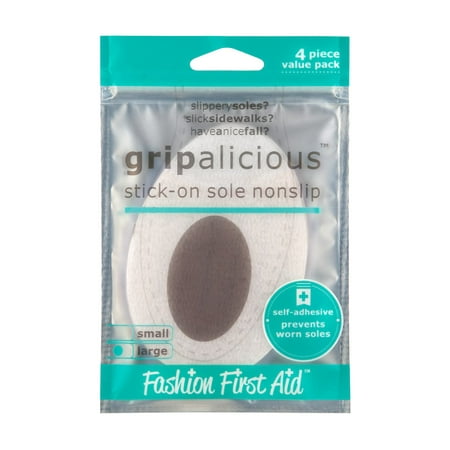 Gripalicious: Adhesive Sole Nonslip, Large, Clear, 4 Piece Value