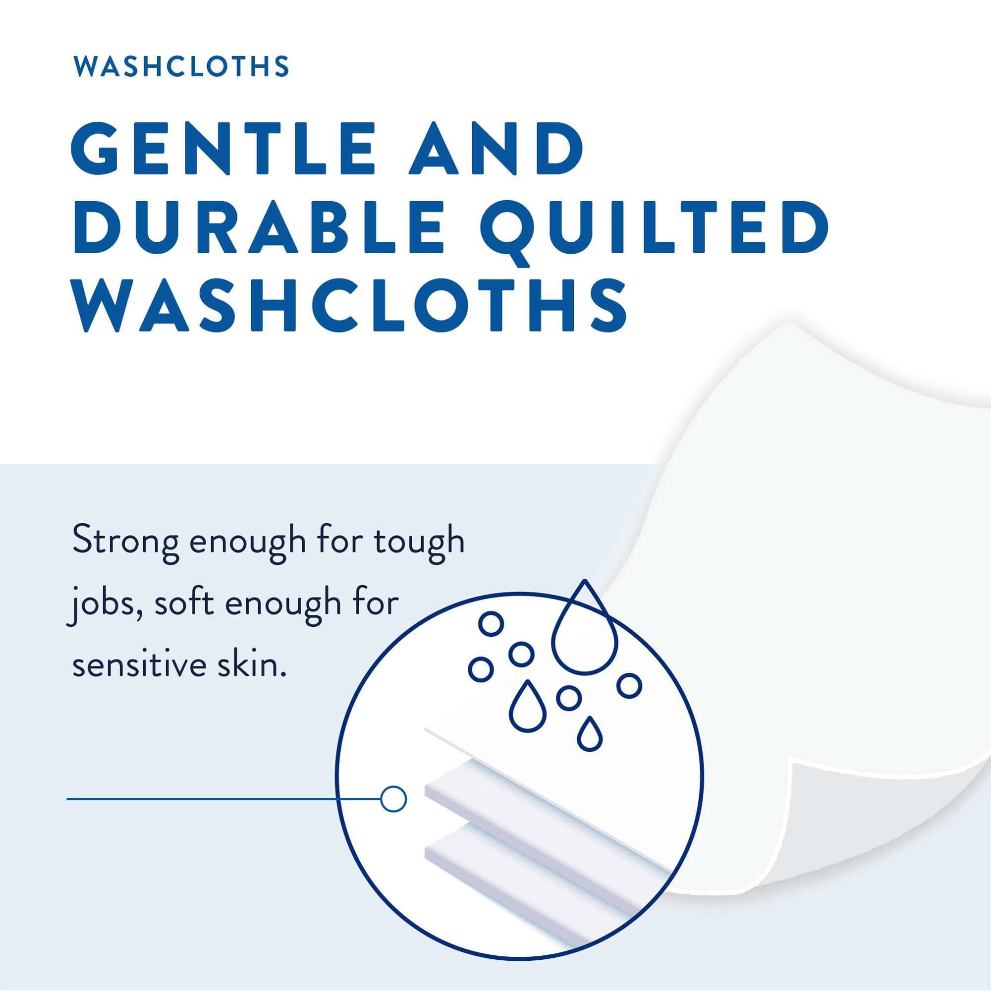 Prevail Adult Washcloths, Soft Pack, 48 Count, 12 x 8 Inch Wipes for Personal Hygiene (Pack of 12)