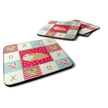 

Carolines Treasures CK5427FC American Guinea Pig Love Foam Coaster Set of 4 Red 3 1/2 x 3 1/2 multicolor