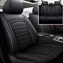 WRWolf Universal SUV Sedan Truck Crew Cab Car 5-Seat Covers Front & Rear Full Set PU Leather Breathable Waterproof Seat Cushion Protector