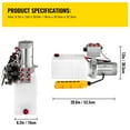 thumbnail image 4 of KFFKFF 6 Quart 6 Way Hydraulic Pump Unit, Double Acting 12V DC for Dump Trailer Car with Remote, Plastic Oil Tank (Plastic, Double Acting), 4 of 9