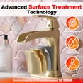 thumbnail image 3 of SUNRINX Brushed Gold Bathroom Faucet, Waterfall Sink Faucet with Pop-Up Drain & Plate, 3 of 10