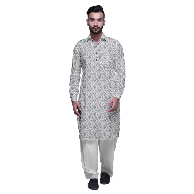 Atasi Kurta Pathani pour Hommes à Manches Longues Kurta Décontracté