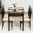 thumbnail image 2 of Costway 5 Piece Dining Set Wood Metal Table and 4 Chairs Kitchen Breakfast Furniture, 2 of 12