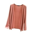 thumbnail image 2 of Fanxing Women's Casual Shawl Cardigan Lightweight Long Sleeve Open Front Cardigans Solid Color Drape Wraps Clothing Pink,XL, 2 of 8