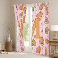 thumbnail image 3 of Manfei Brown Animals Capybara Kitchen Curtains,Cute Monogrammed M Print Black Out Curtains Pack of 2 (42x63 Each), 3 of 7