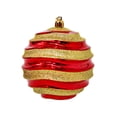 thumbnail image 2 of Kit 4 Esferas 10 Cm Navideñas Adornos Dorado Y Rojo Elegante, 2 of 4