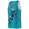 thumbnail image 3 of Men's Mitchell & Ness Larry Johnson Teal Charlotte Hornets Hardwood Classics Player Tank Top, 3 of 3
