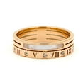 thumbnail image 2 of Rose Gold Titanium Steel Roman Numerals Korean Style New Shell Ring Fashion Accessory Durable Everyday Jewelry, 2 of 5