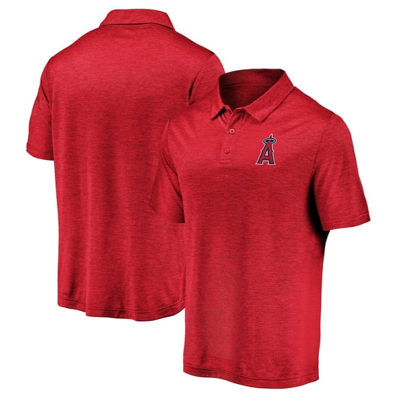 Men's Red Los Angeles Angels Iconic Striated Primary Logo Lightweight Polo