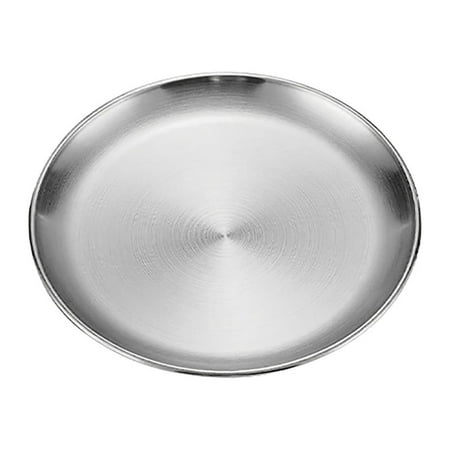 

Winter Clearance! Uhuya Stainless Steel Thickened Barbecue Plates Disc Cake Plates Western Dessert Plates A