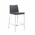 thumbnail image 1 of Modern Black PU Stool, Stainless Steel Frame, Counter 26"H. Stool Chair ideal for Kitchen Island Counter., 1 of 2