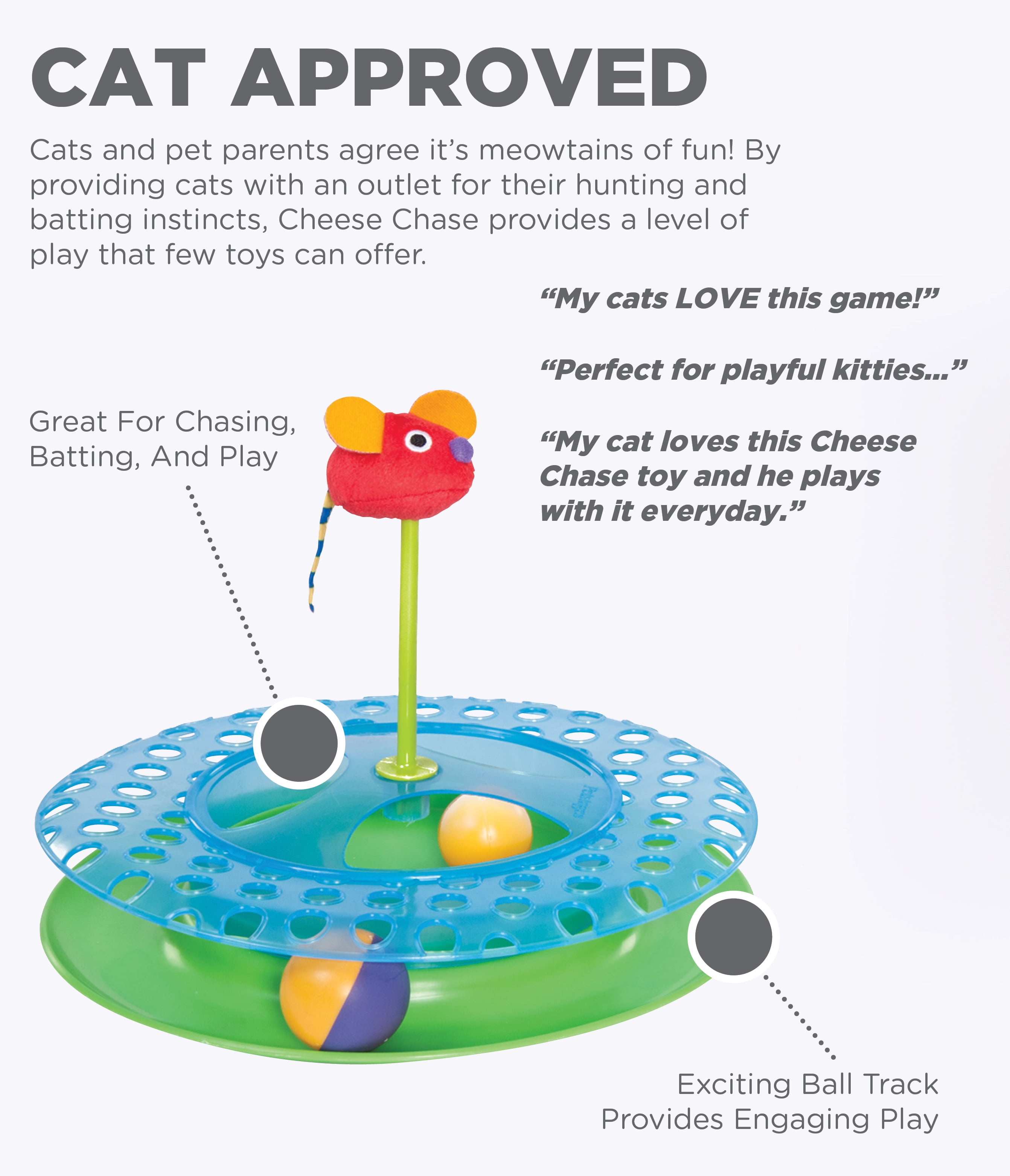Petstages Cheese Chase Catnip Cat Track