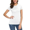 thumbnail image 4 of Urban CoCo Women's Slim Fitted Short Sleeve T-Shirt(White, M), 4 of 6