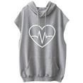 thumbnail image 3 of Womens Sleeveless Vest Tops Casual Loose Fit Hoodie Lightweight Drawstring Pullover Sweatshirt with Pockets, 3 of 3
