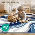 thumbnail image 4 of ODIKA 9'x12' Washable Area Rug Beige That Ocean Current Inspired Fluid Decorative Couch Grey for Dining Room, Basement, Large Office, Non-Slip Chair-Friendly, 4 of 7