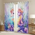 thumbnail image 2 of Erosebridal Floral Seahorse Curtains for Living Room,Underwater World 30%-50% Blackout Curtains Set of 2 (38x45),Sealife Decoration, 2 of 6